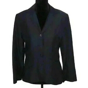 Drozdzik  Bergdorf Goodman Navy Blue Linen Blazer